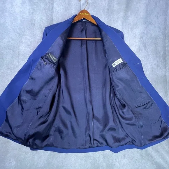 Luciano Carreli Angelico Italian Wool Blazer Sport Coat Royal Blue Mens 3 Button - Picture 6 of 16